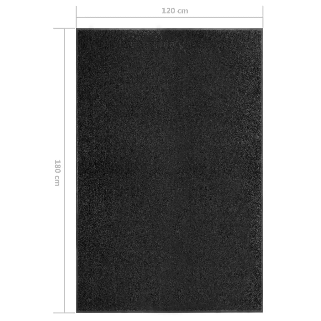 Zerbino | Tappetino Lavabile Nero 120x180 cm
