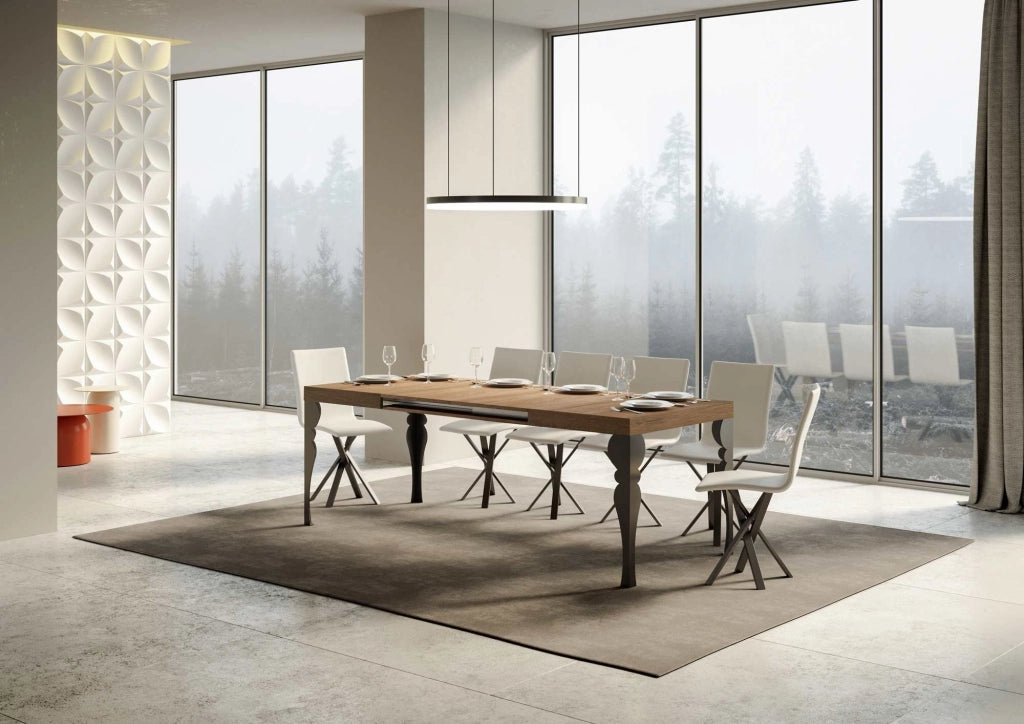 Tavolo allungabile 90x130/234 cm Paxon Quercia Natura telaio Antracite