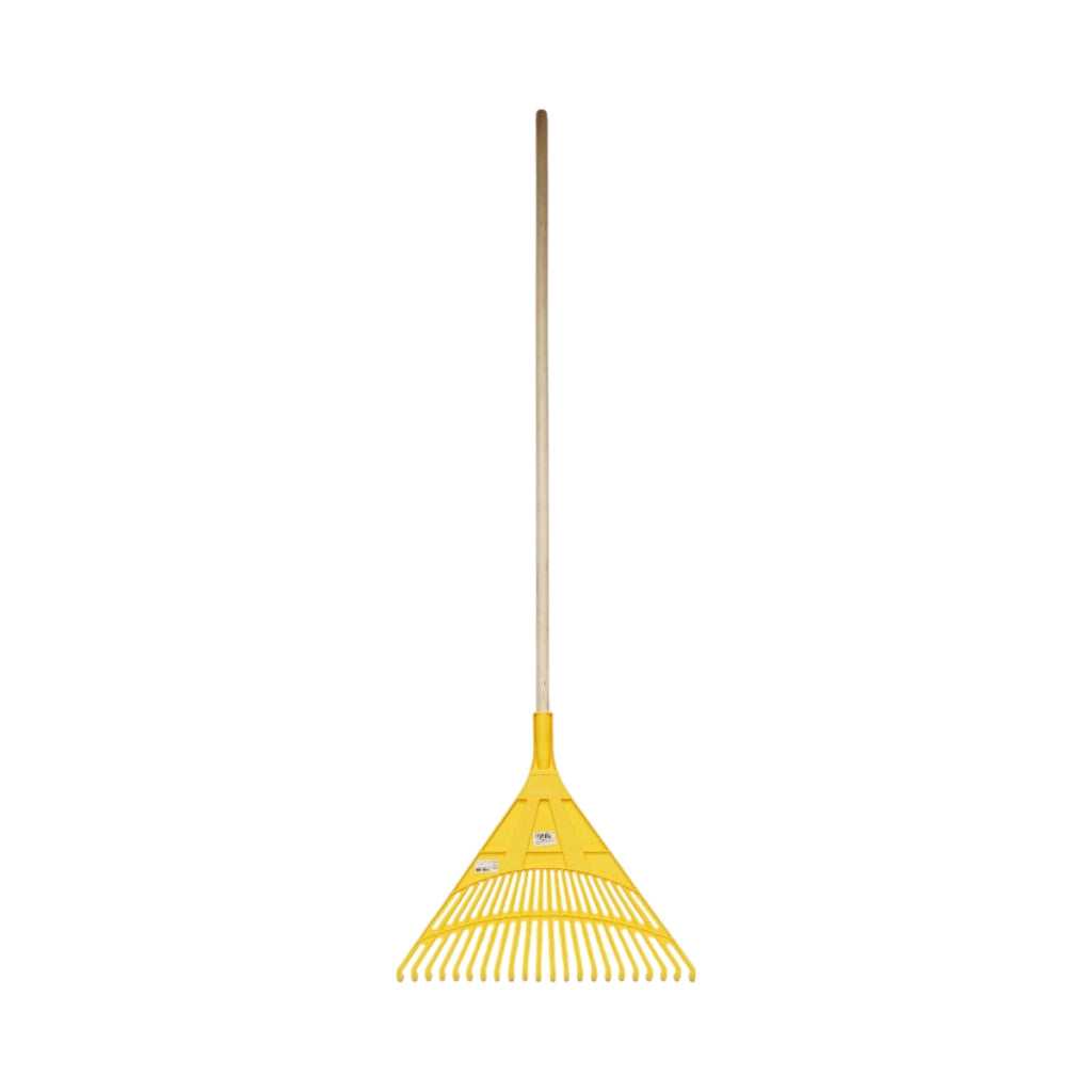 Rastrello in plastica per foglie, manico in legno 120cm, 22 denti Crownman