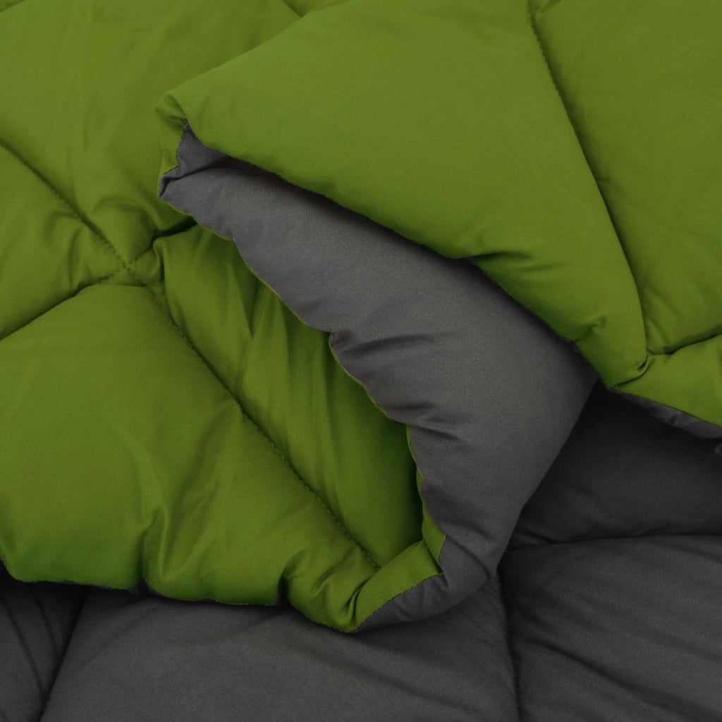 Piumone | Duvet Invernale Verde e Antracite 135 x 200 cm Microfibra