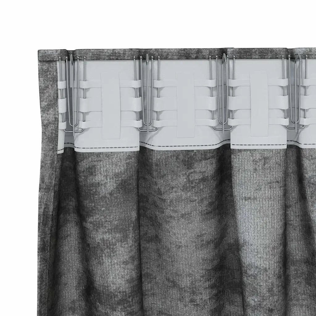 Tende in Velluto con tende 2 pcs Grigio 175 x 140 cm Velluto 4107689