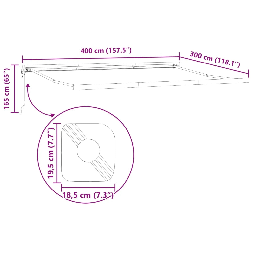 Tenda Retrattile Beige 400 × 300 cm Tessuto e Metallo 3330619