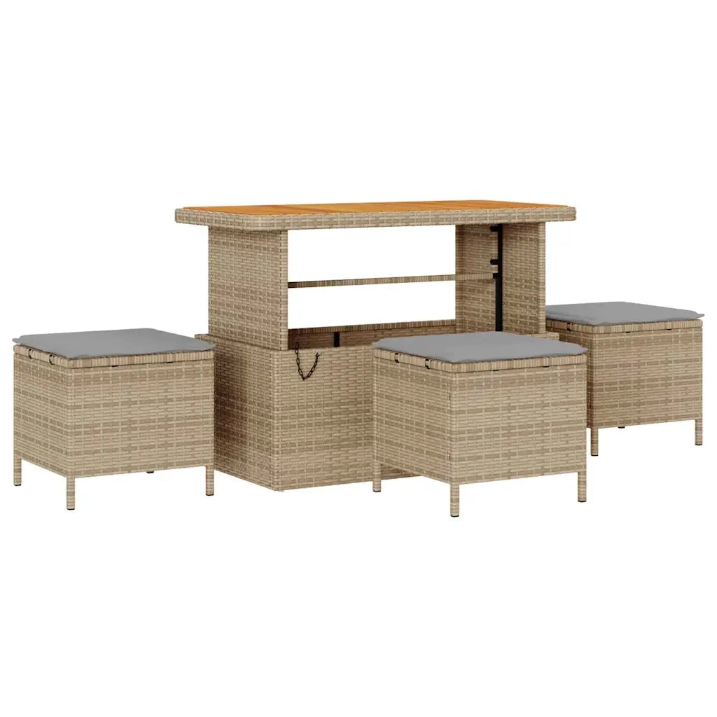 Set Divano da Giardino 13 pcs Beige polyrattan