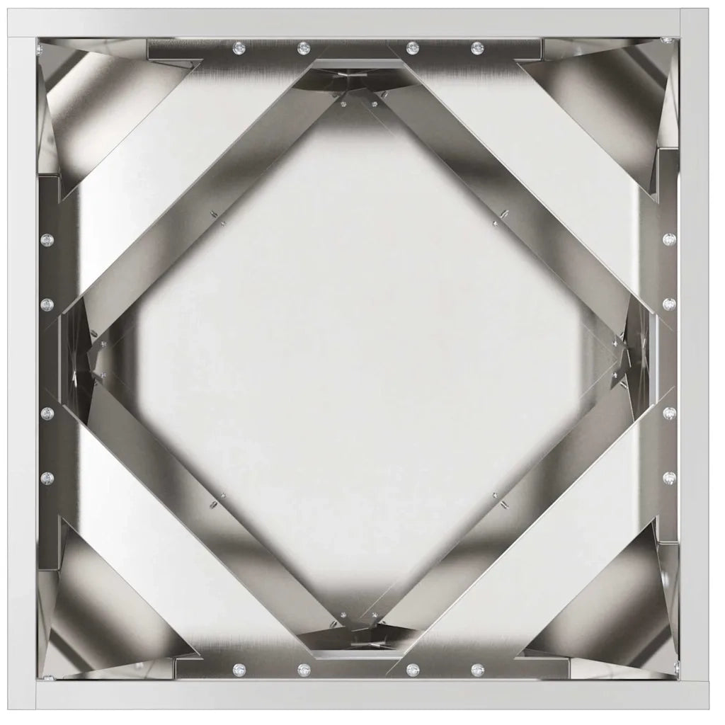 2 pz Fioriera | Cassetta per fiori | Vaso Argento 40 x 40 x 40 cm Acciaio inossidabile