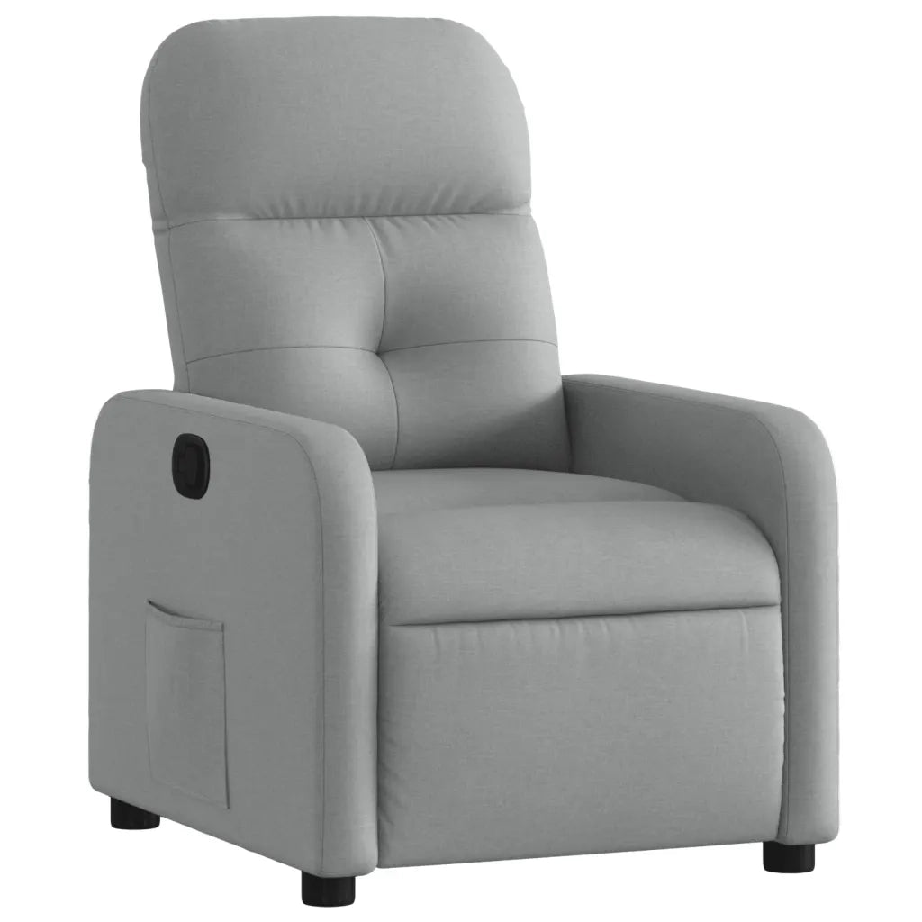 Poltrona Reclinabile in Tessuto Grigio Chiaro 374197