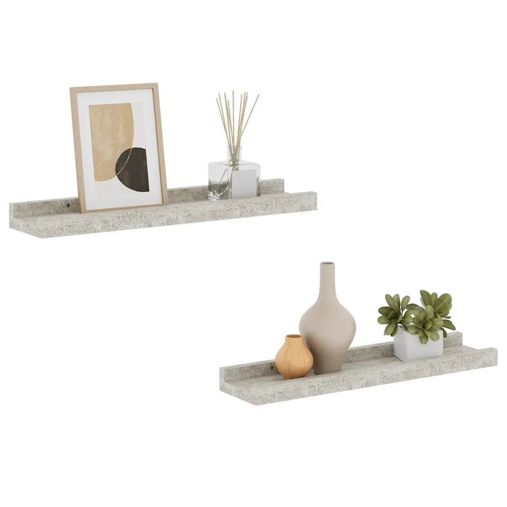 Mensole da Parete 2 pz Grigio Cemento 40x9x3 cm 326699