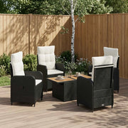 Set da pranzo per esterni 5 pz Nero e Bianco Crema 3422409