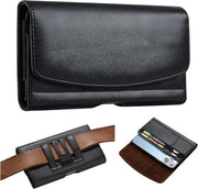 Tas per telefono cellulare orizzontale per auto - Tas universale con cinturino e clip - Tas per uomo con clip e tasca - Adatto per Samsung Galaxy S21 S22 S23 S24 S25 - A13 A12 - Nera - 18 x 9 cm - Cinturino