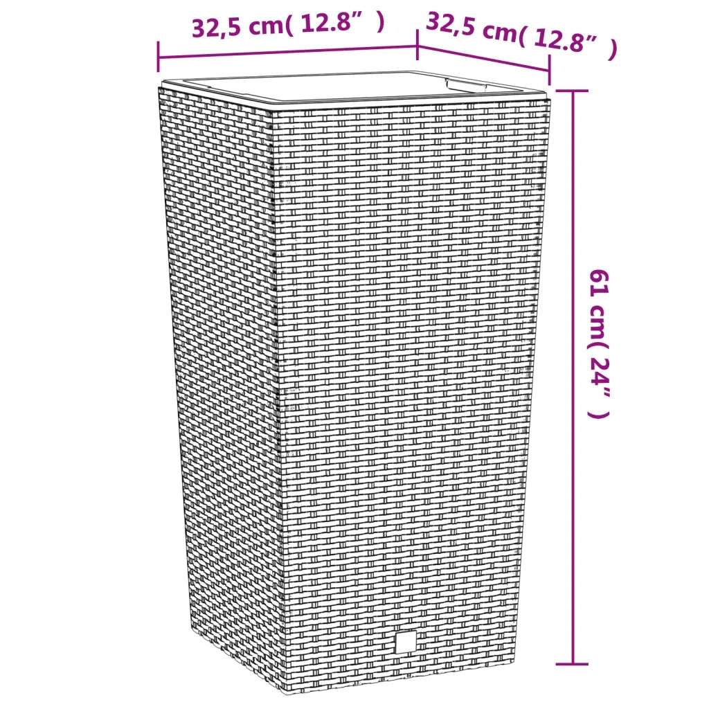 Fioriera con Interno Rimovibile Antracite 21 / 49 L PP Rattan 364675