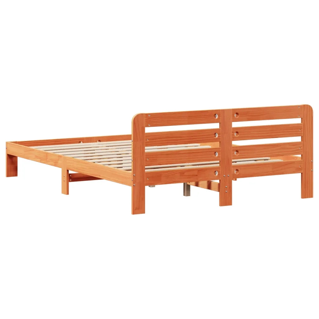 Giroletto senza Materasso-Struttura Letto Marrone Cera 140x200cm Massello Pino 104430