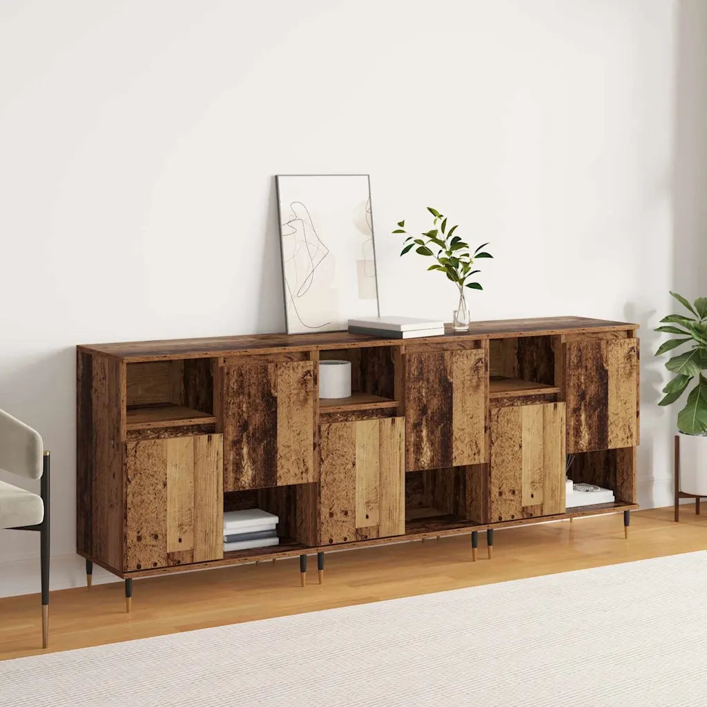 Sideboards 3 pcs Legno vecchio 180 x 35 x 70 cm