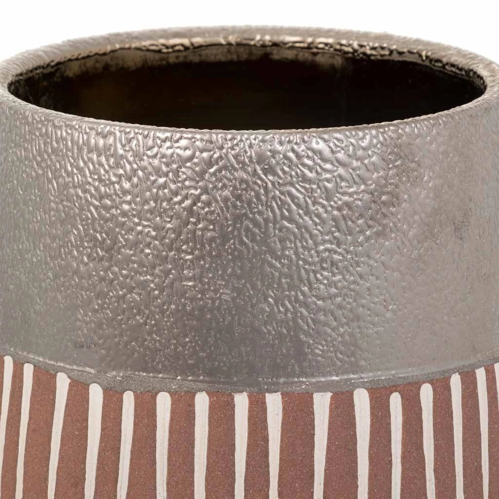 Vaso in ceramica argento 13x13x14h