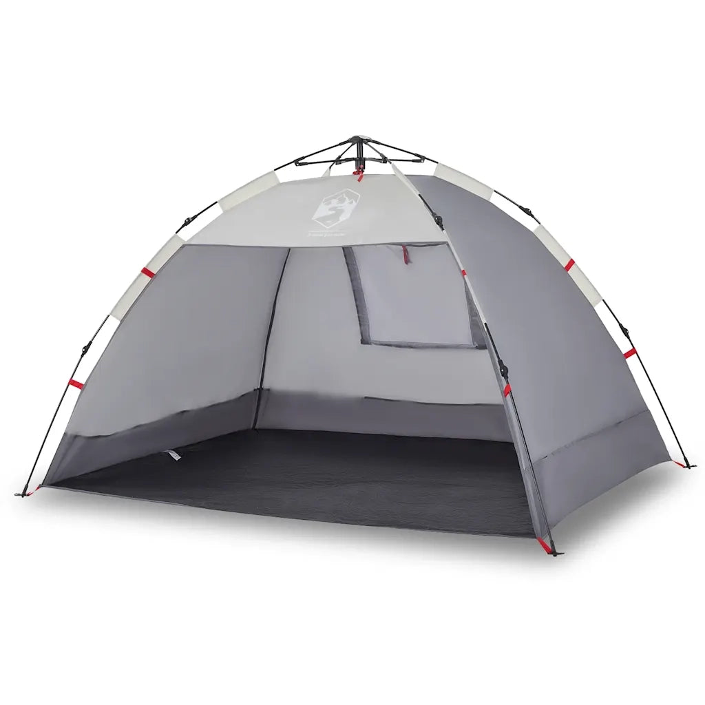 Tenda da Spiaggia 2 Persone-Tenda da campeggio Grigio Rilascio Rapido Impermeabile 707565