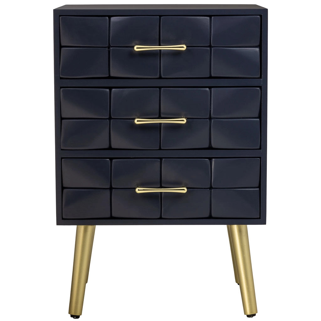 Comodino in legno nero 44x35x65h cm