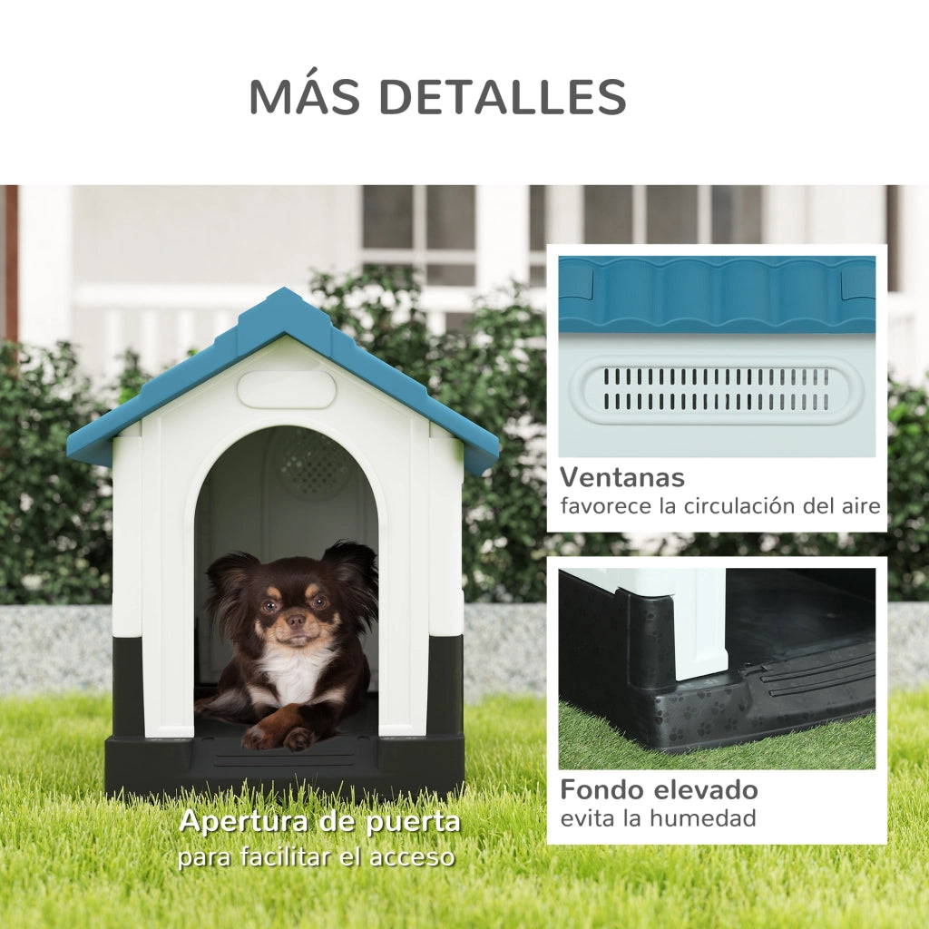 Cuccia per Cani Mini da Esterno ¨C Xylo ¨C Plastica Blu 64,5x57x66 cm