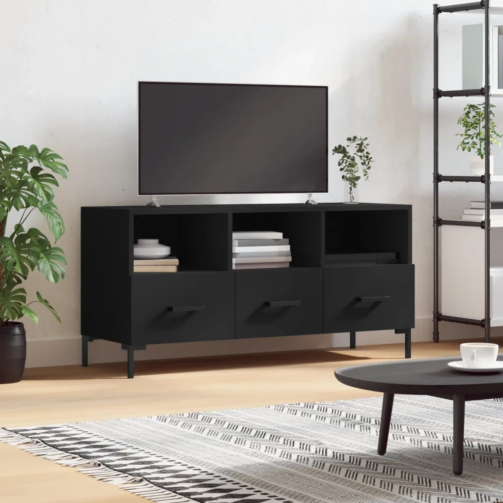 Mobile Porta TV-Mobile per TV-Credenza TV Nero 102x36x50 cm in Legno Multistrato 864332