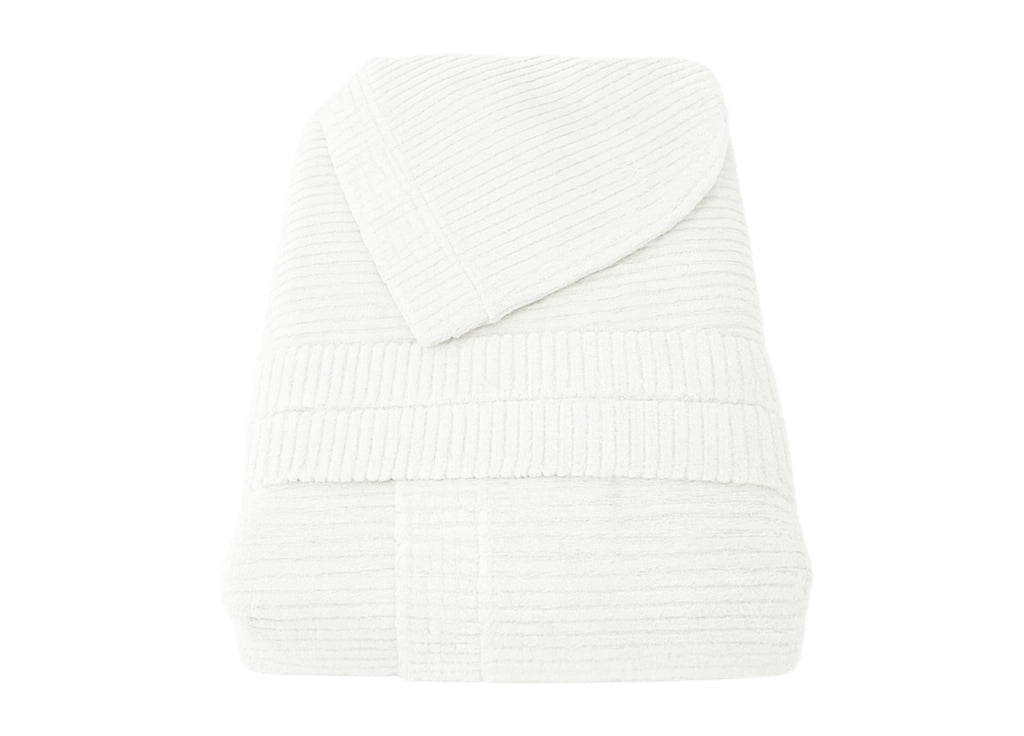 Accappatoio Con Cappuccio In Morbida Spugna Mod. Boutique Tinta Unita Bianco - M-L - Bianco