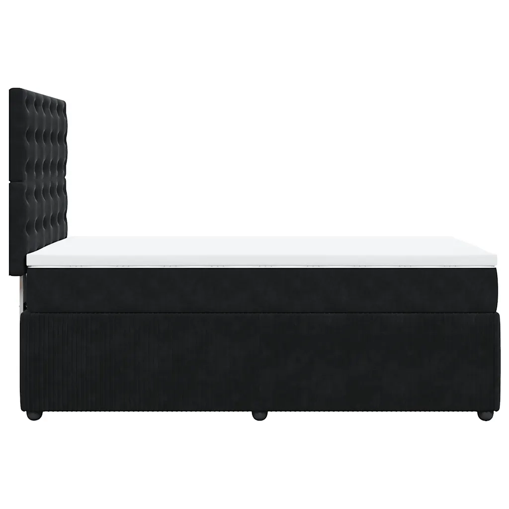 Giroletto a Molle con Materasso Nero 90x200 cm in Velluto 3294552