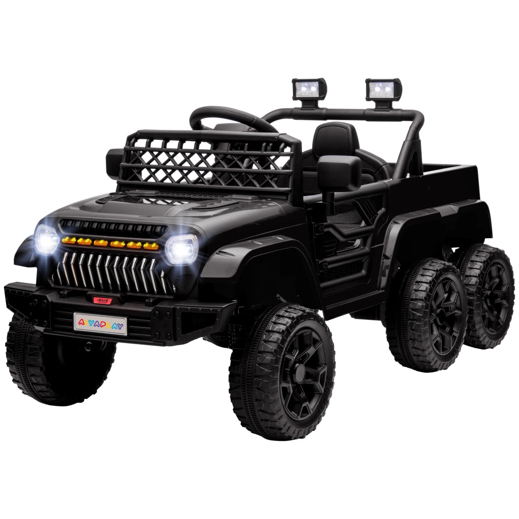 Auto Elettrica Buggy per Bambini ¨C Xylo ¨C 2 Motori 12V con Rimorchio Nero 122x62.5x65cm
