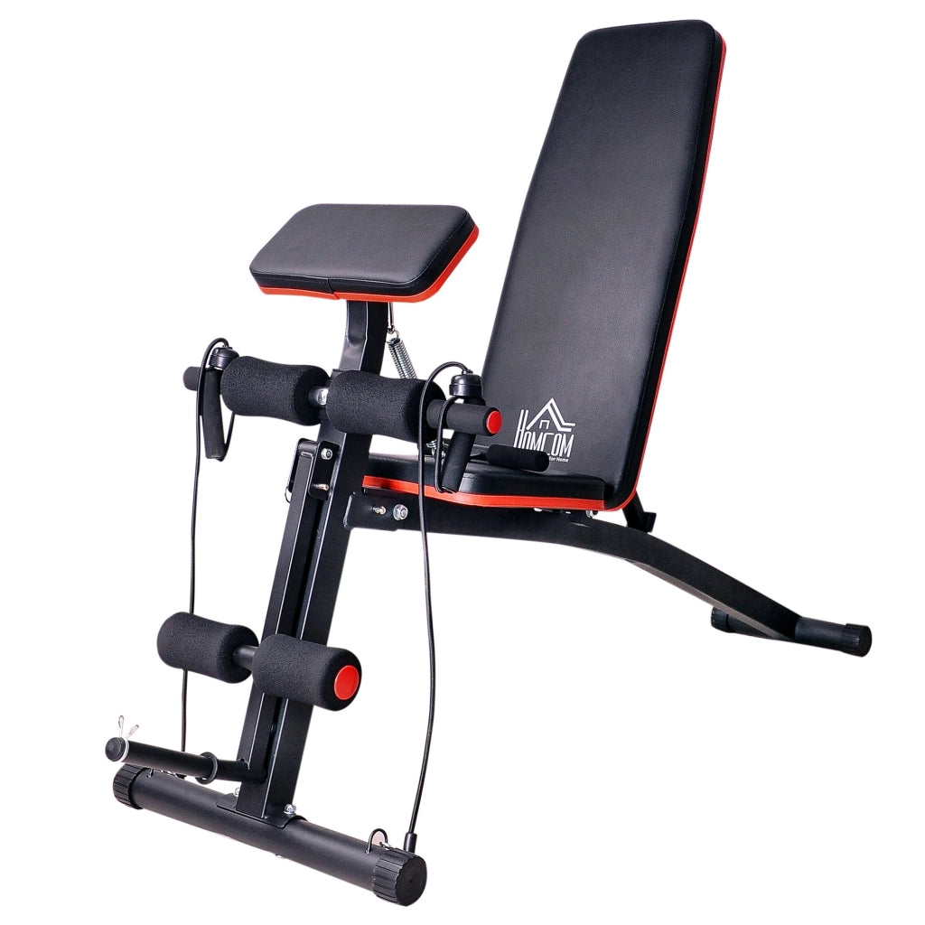 Panca Fitness Pieghevole ¨C Xylo ¨C Multifunzione con Schienale Regolabile a 7 Livelli, Rosso