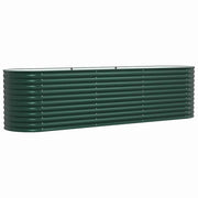 Fioriera rialzata moderna da esterno 320 x 80 x 81 cm resistente minimalista acciaio verde 02_0058903