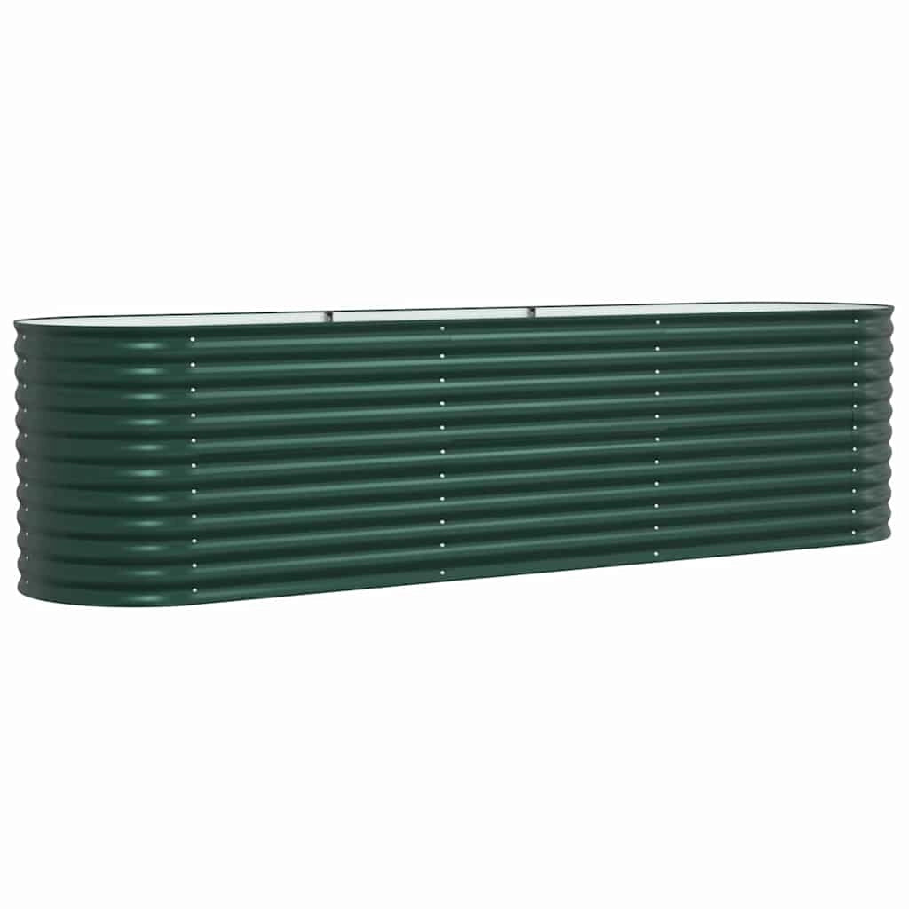 Fioriera rialzata moderna da esterno 320 x 80 x 81 cm resistente minimalista acciaio verde 02_0058903