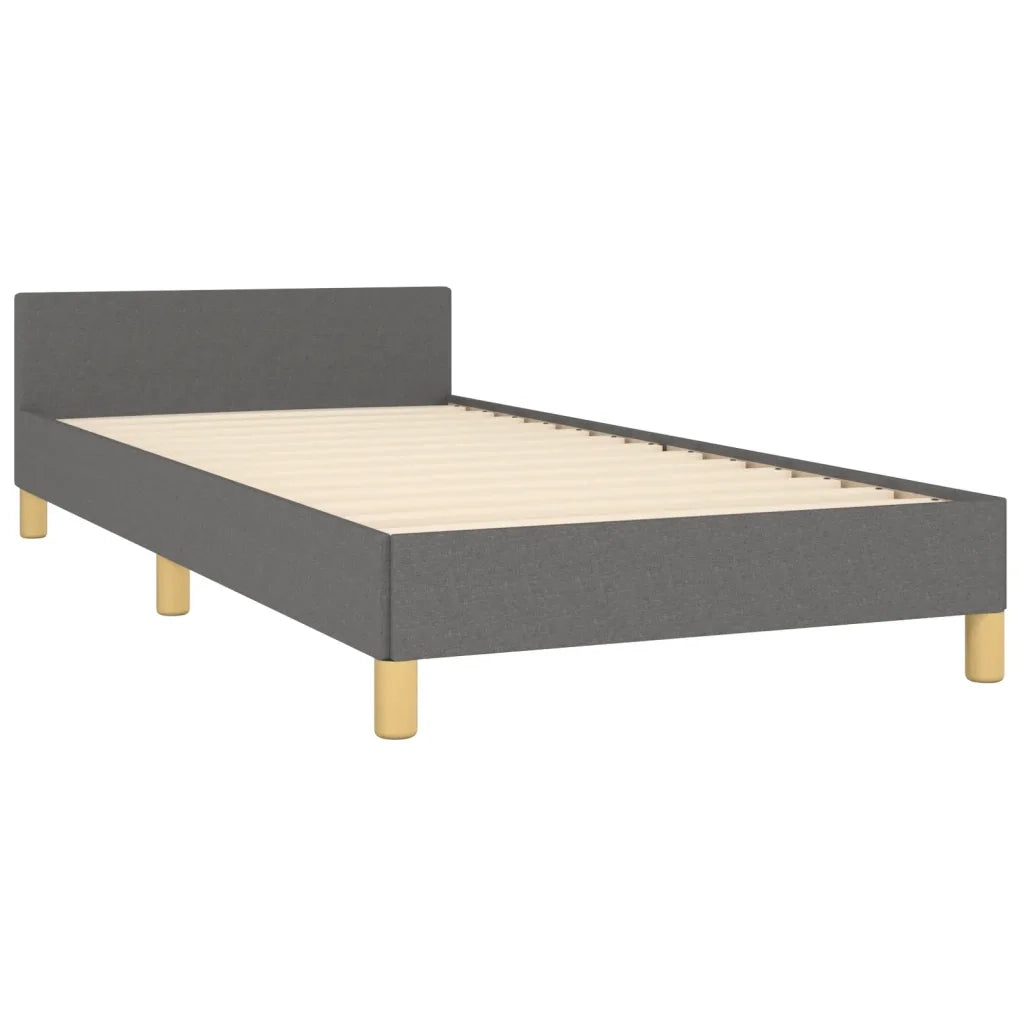 Giroletto senza Materasso-Struttura Letto Grigio Scuro 90x200 cm Tessuto 370991
