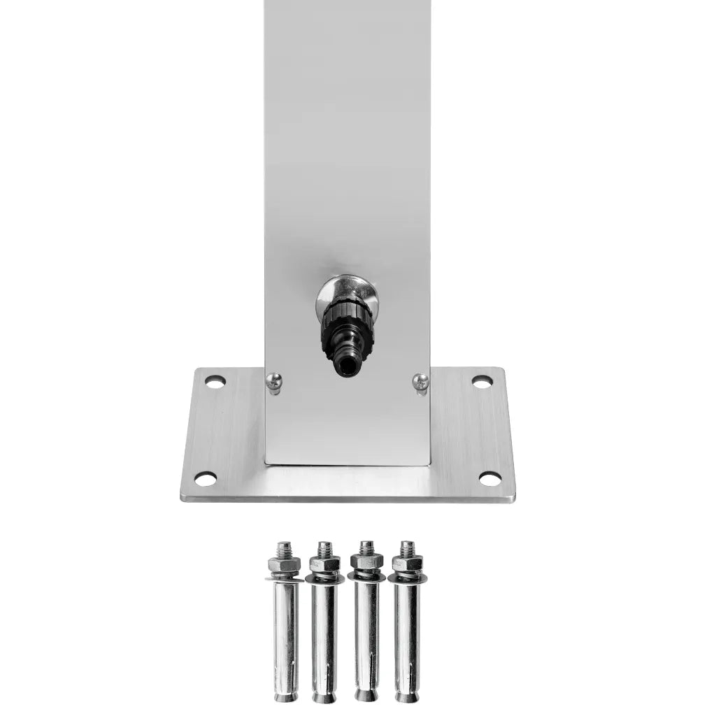 Doccia da Giardino con Base Grigia 225 cm in Acciaio Inox CFW4846117