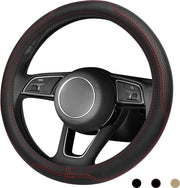 Stuoia di guida in pelle auto, stuoia di guida pesante duty, stuoia di guida respiro antislip, stuoia di guida universale morbida per accessori auto interno 37-38cm / 15'' (nero rosso)