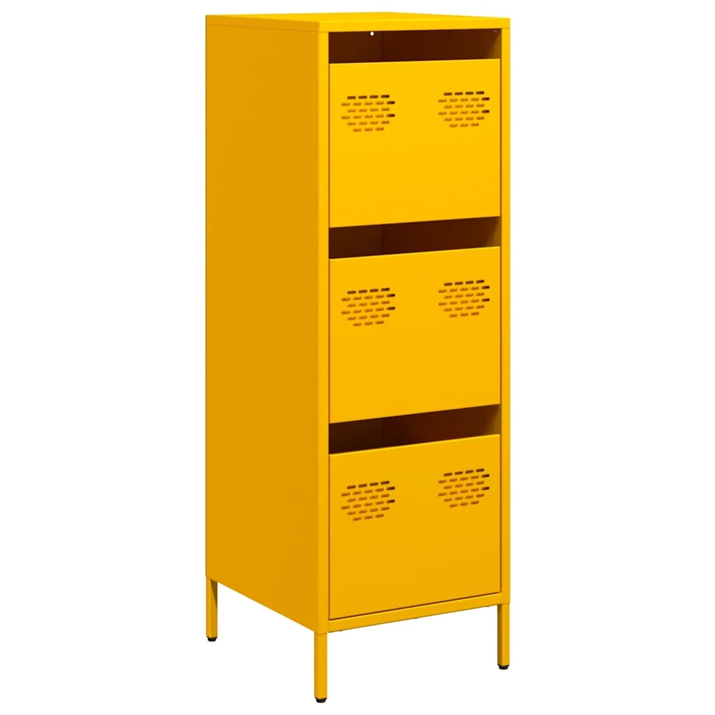 Credenza-Buffet-Armadio da cucina Giallo Senape 39x35x103,5 cm in Acciaio