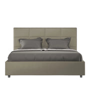 BS COM Letto matrimoniale contenitore doppia alzata imbottito 160x210 similpelle cappuccino