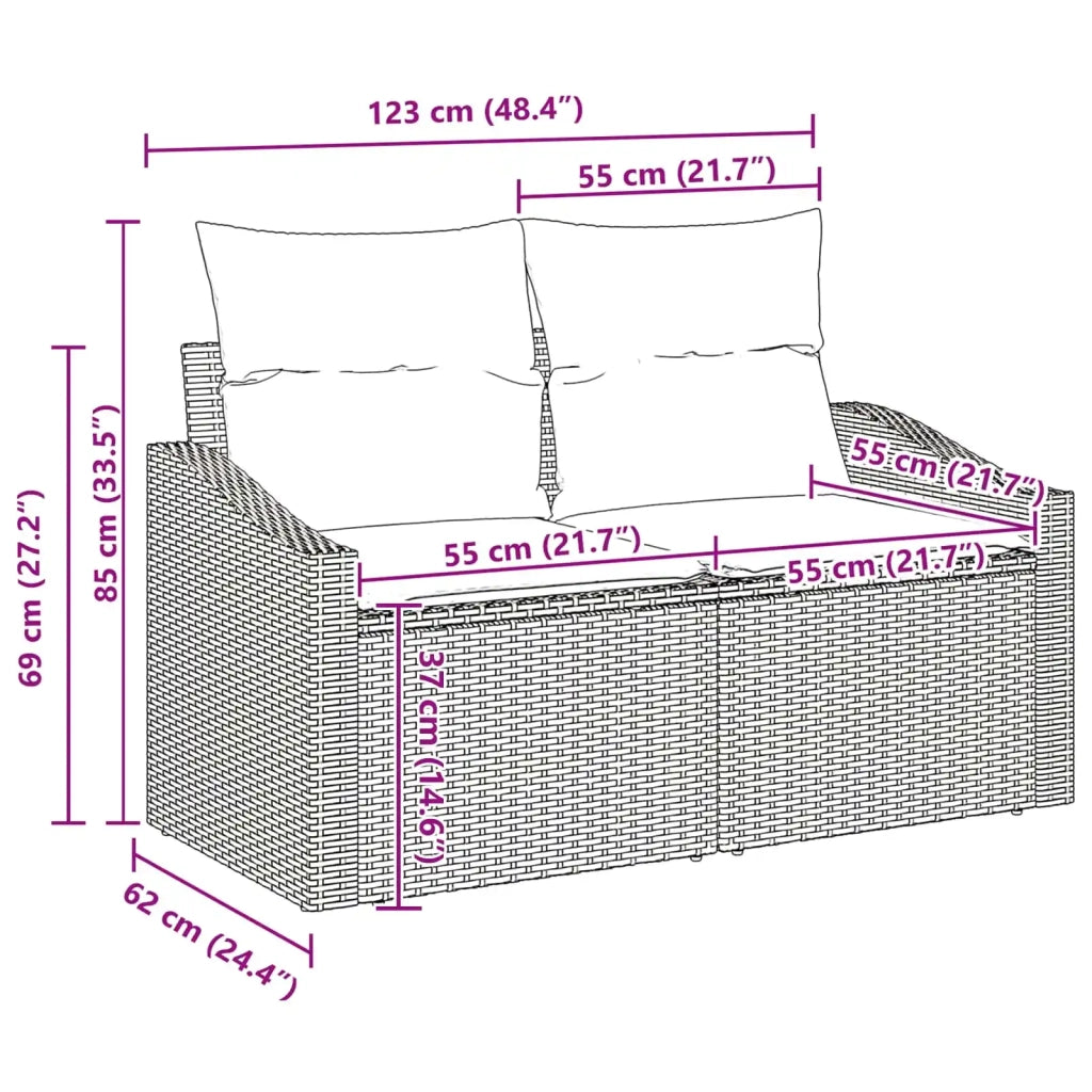 Set di divani 8 pz Marrone polyrattan 3346844