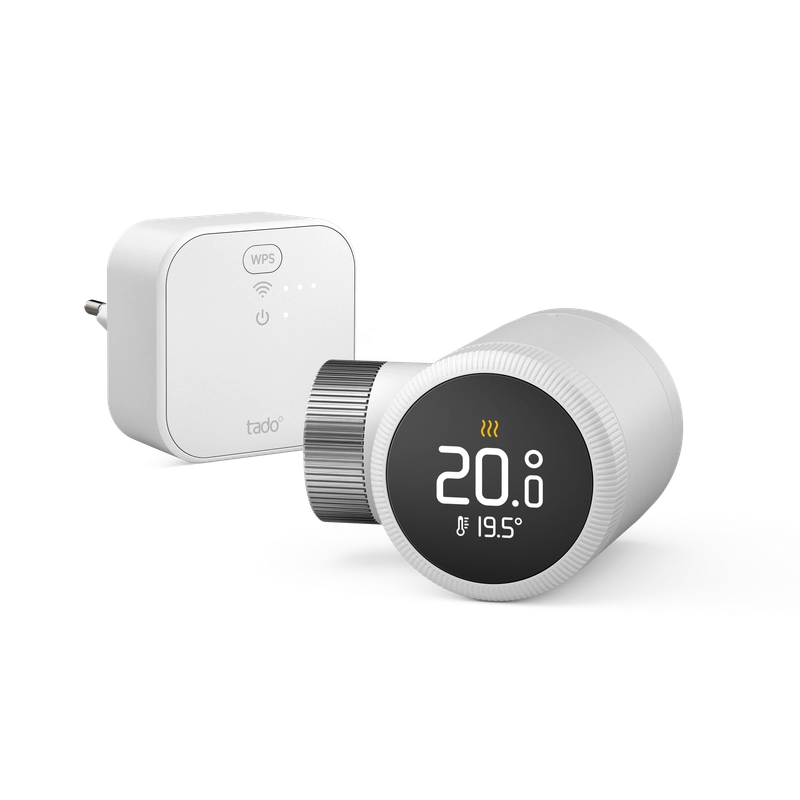 Tado Testa termostatica Intelligente X kit di base. Controllo multistanza. Wi-fi. Matter. Assistenti vocali google e alexa