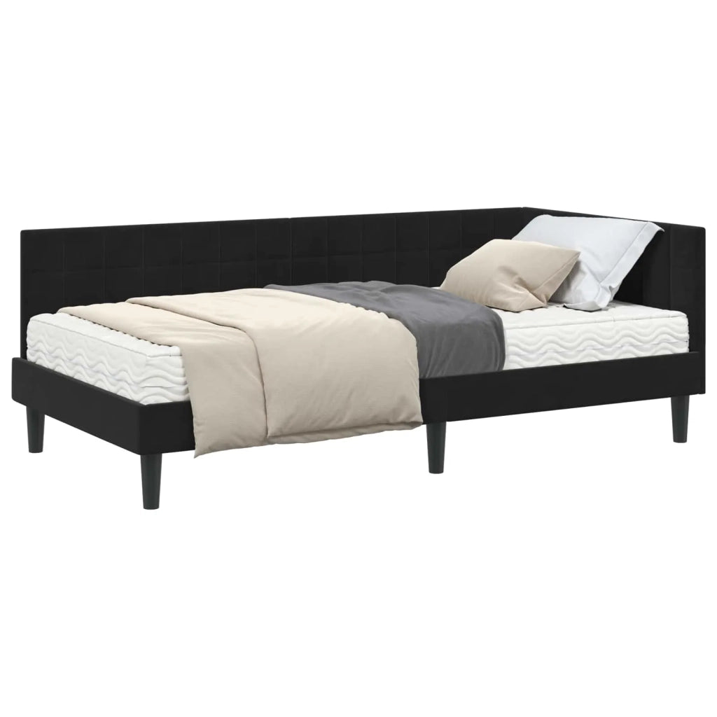 Struttura Letto Angolare con Materasso 2 pcs Nero Velluto 3393973