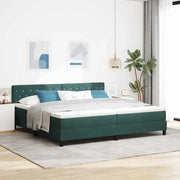 Letto a Sorgente LED con led Verde Scuro 200 x 200 cm Velluto