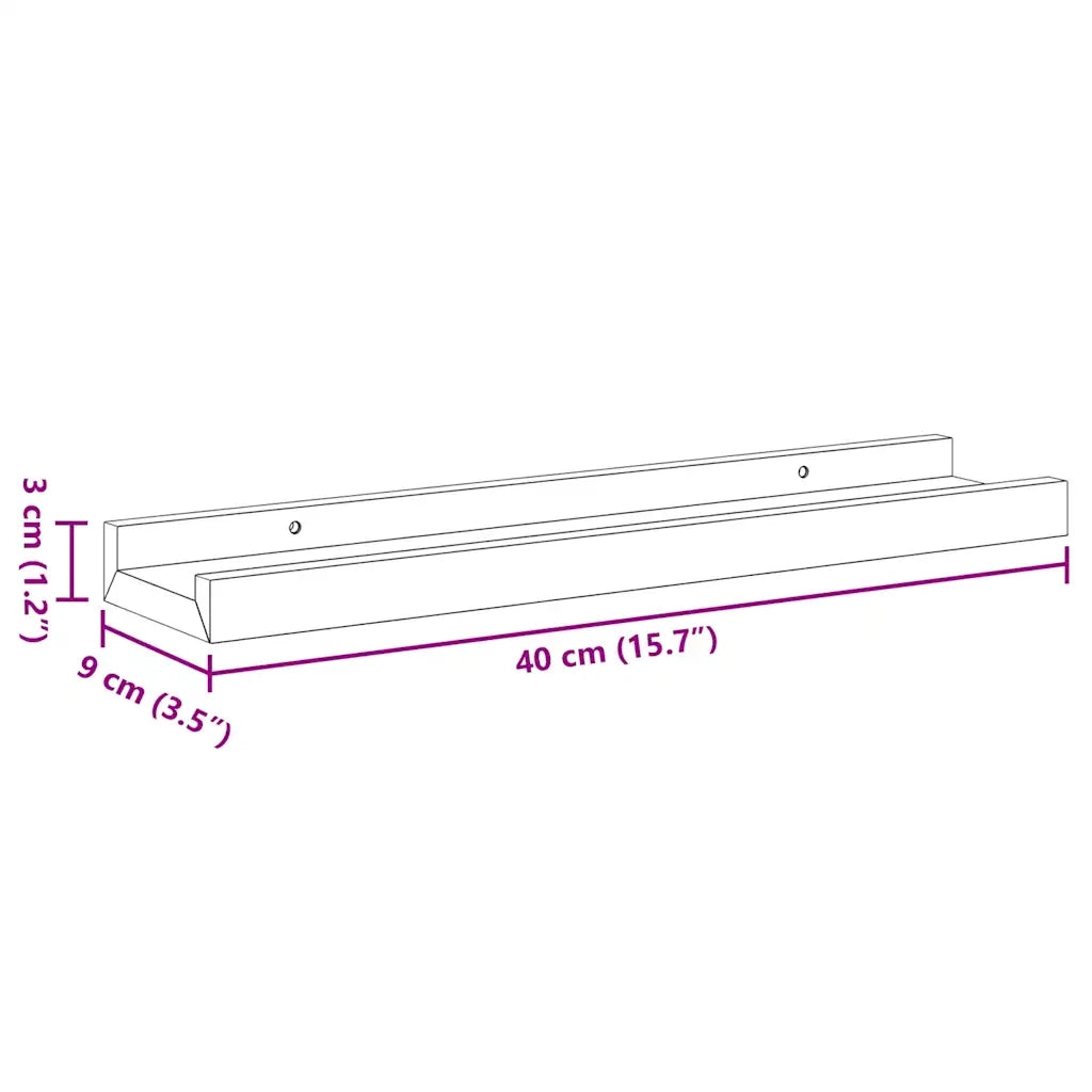 Mensole da Parete 2 pz Grigio Cemento 40x9x3 cm 326699