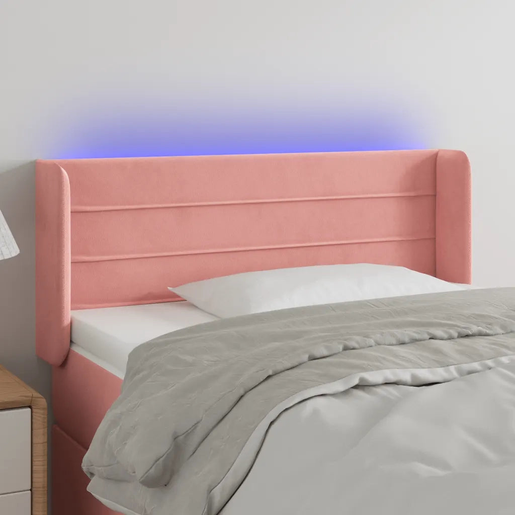 Testiera | Testata a LED Rosa 83x16x78/88 cm in Velluto