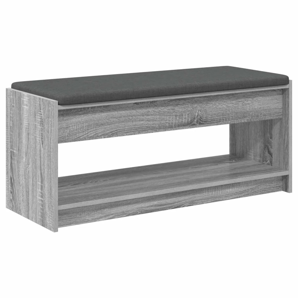 Panca per ingresso con cuscino-Sgabello-Panca da Corridoio Grigio Sonoma 103 x 38 x 45 cm