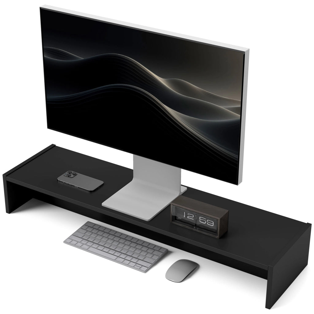 Supporto Monitor PC da 100 cm - Xylo - Nero con 2 Compartimenti