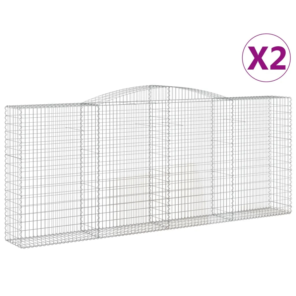 Cesti Gabbioni ad Arco 2 pz 400x50x160/180 cm Ferro Zincato 3147035