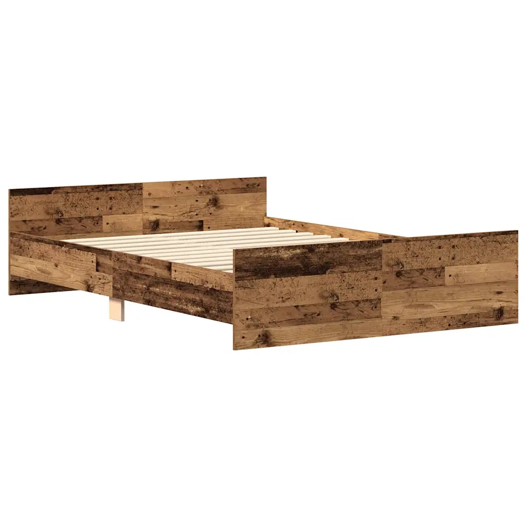 Letto matrimoniale | Letto per adulti | Giroletto senza Materasso Legno Antico 120x200cm in Truciolato