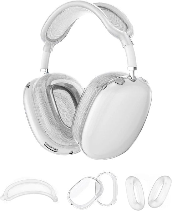 Hoes 3 in 1 Transparente per Cuffie Overure - Orecchini Soft TPU + Hoes Transparente + Protezione Cinturino - Resistente ai Fori e ai Grani