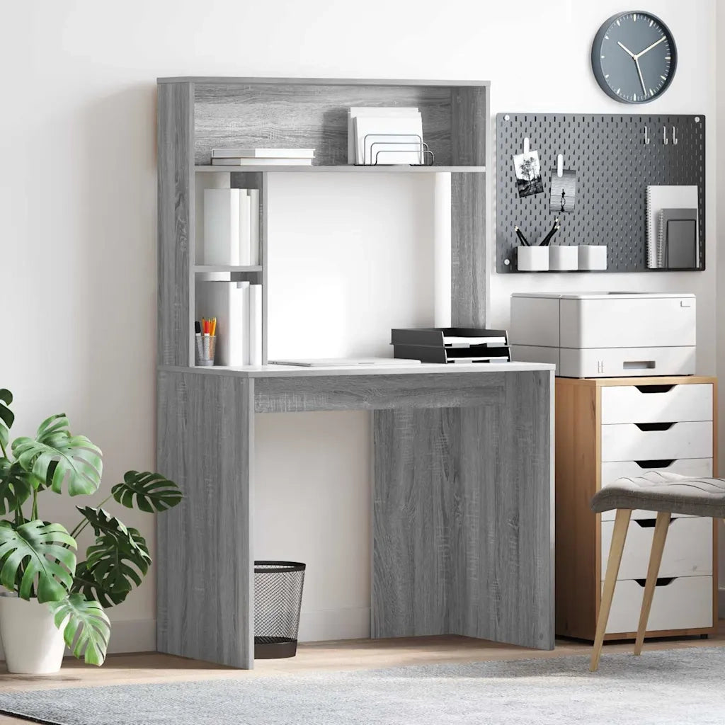 Scrivania | Tavolo da Ufficio Grigio Sonoma 91 x 50 x 149 cm Legno multistrato