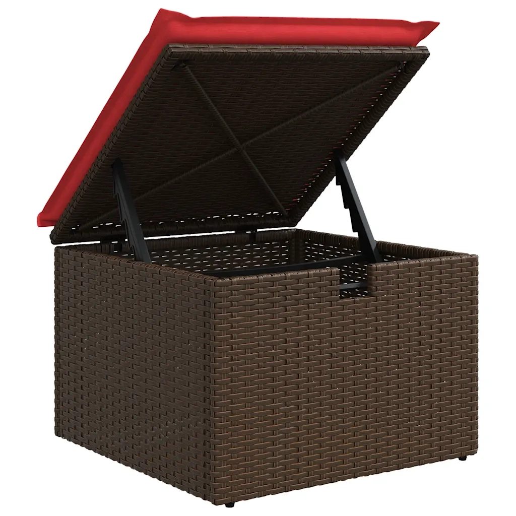 Set Divani da Giardino 7 pz con Cuscini Marrone in Polyrattan 3325510