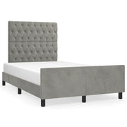 Letto matrimoniale | Letto per adulti | Giroletto senza Materasso Grigio Chiaro 120x200 cm Velluto
