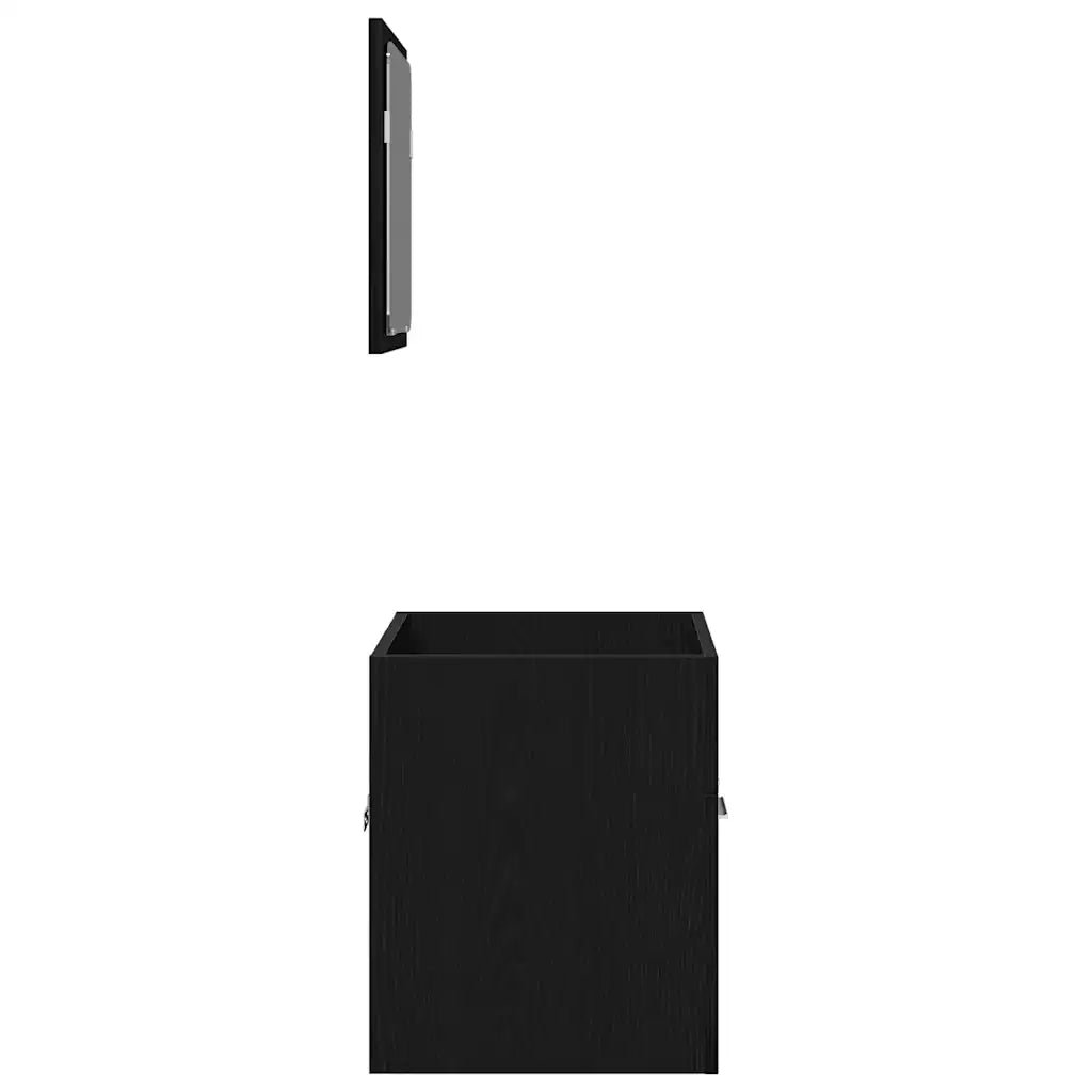 Set Mobili da Bagno 2 pz Rovere Nero in Legno Multistrato 862038