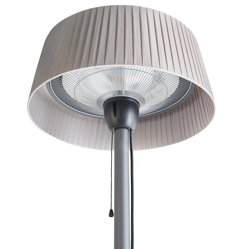 Riscaldatore elettrico per patio in acciaio grigio alogeno portatile moderno 1500 W Giardino Patio Accessori esterni