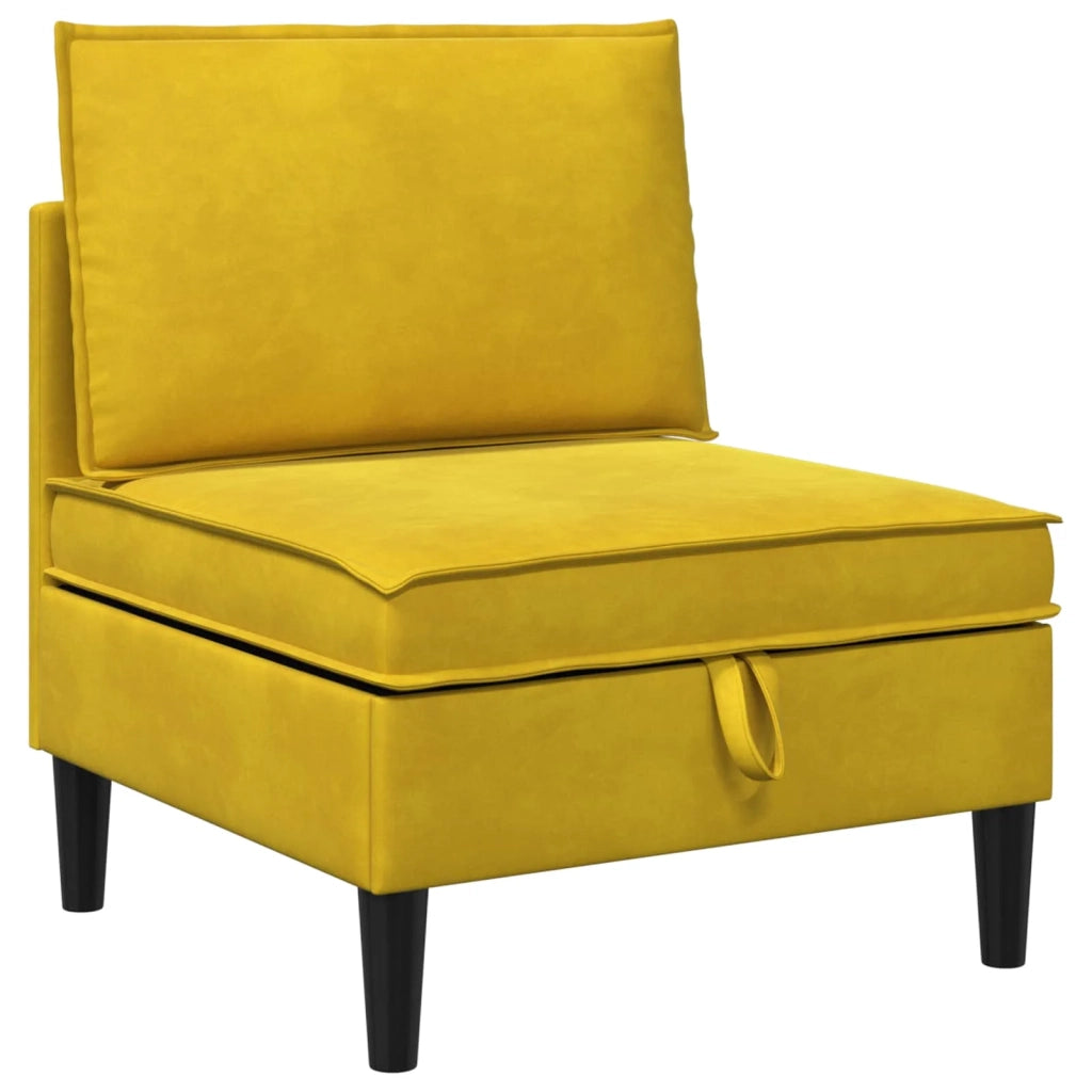 Set di mobili per il soggiorno con cuscino 5 pcs Giallo Velluto 3413761