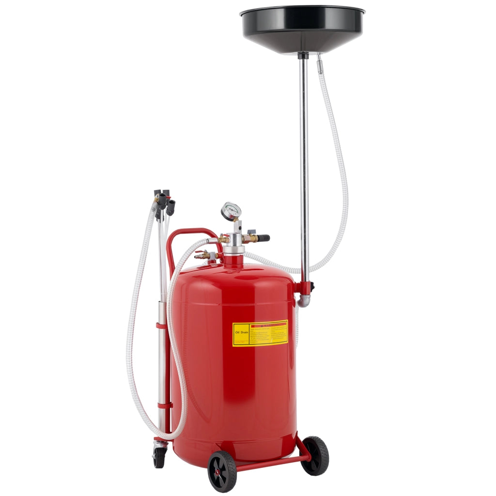 Recuperatore Olio Usato 80L ¨C zephmum ¨C 101-141 cm Ruote Maniglia Rossa