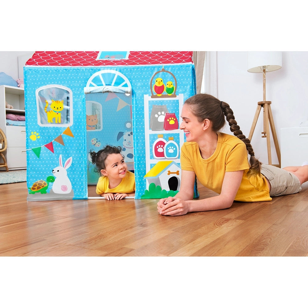 Trade Shop - Tenda Casetta Ripiegabile Gioco Per Bambini 102x76x114 Cm Da Giardino Casa 52007 -